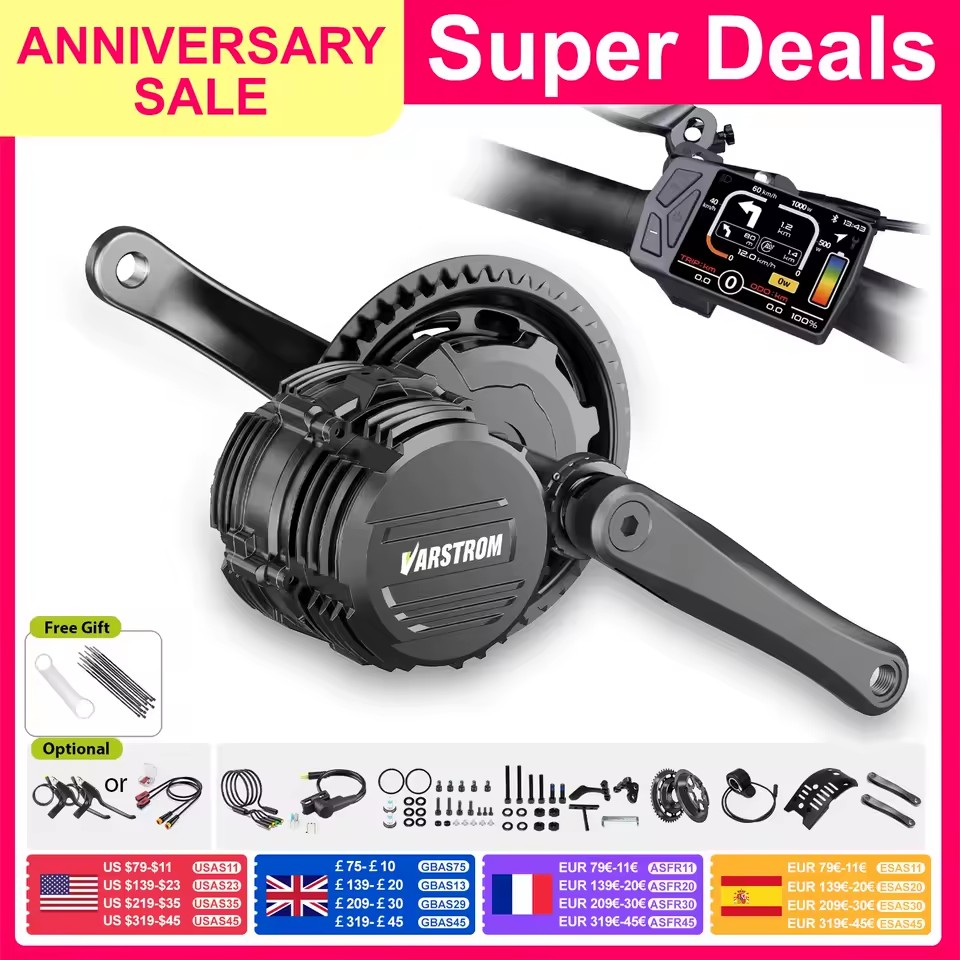 Tongsheng TSDZ8 750W, TSDZ2B 250W 500W, TSDZ16 1000W Motor Kit Mid Drive Torque Sensor e bike kits Conversion Engine Electric Bike