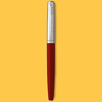 Parker Jotter Originals Fountain Pen, Classic Red Finish, Medium Nib, Blue & Black Ink