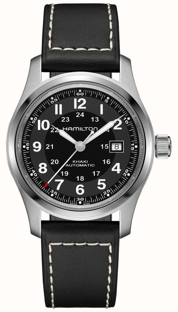 Hamilton Khaki Field Automatic 42mm Black Dial Black Leather Strap H70605733