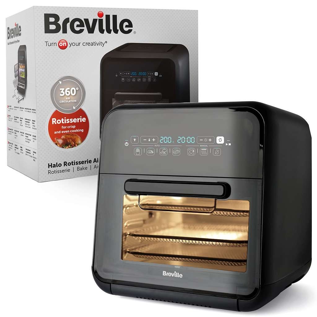 Breville Halo Rotisserie Air Fryer, big 10L digital oven, FryBake & Dehydrate, 2000W