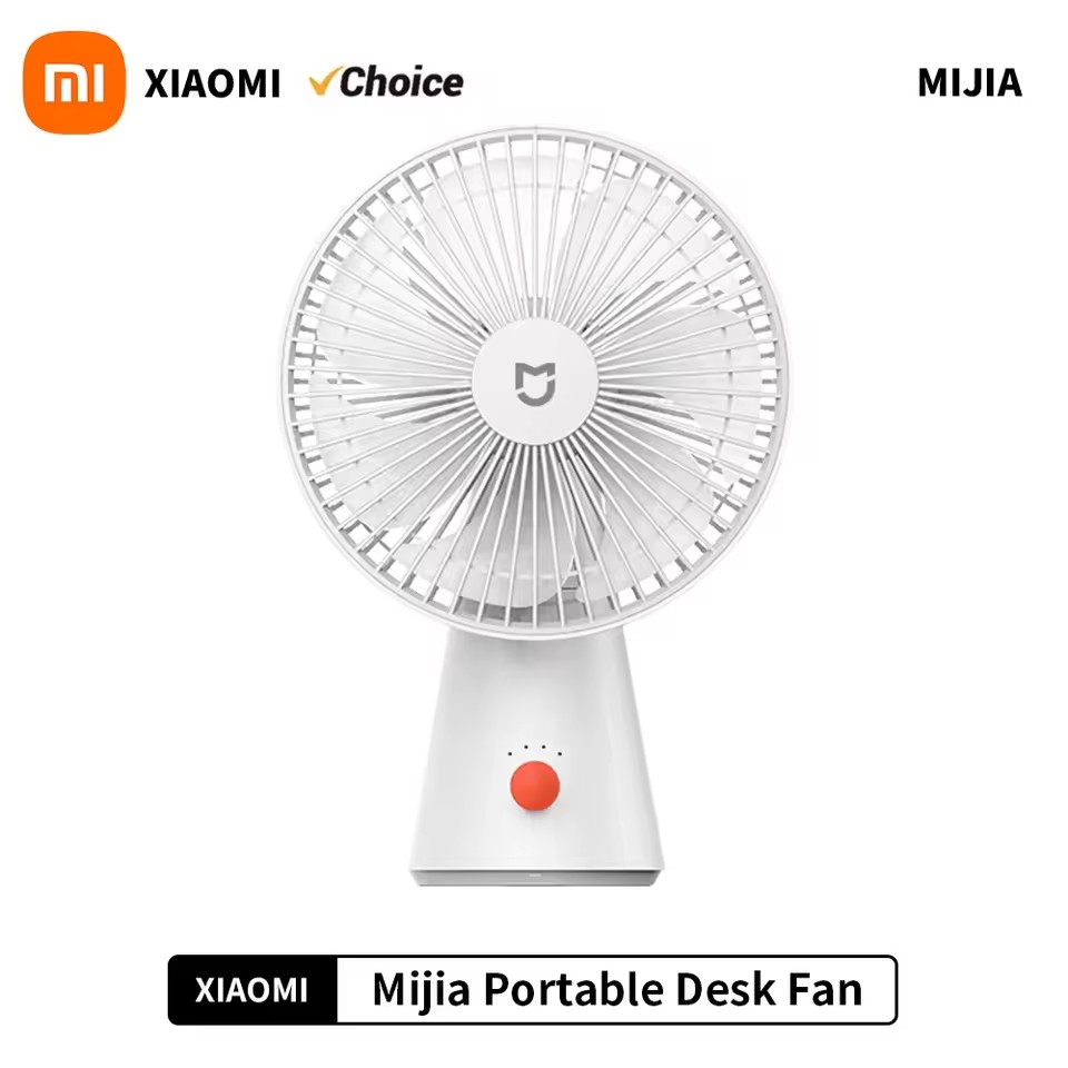 Xiaomi Mijia Portable Desk Fan, USB Rechargeable, Handheld, Mini Electric, Cordless, 4 Gears Speed