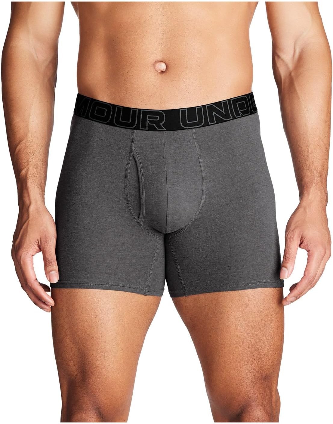 Under Armour Men's 3-Pack Performance Cotton Boxer Brief, 6" Inseam