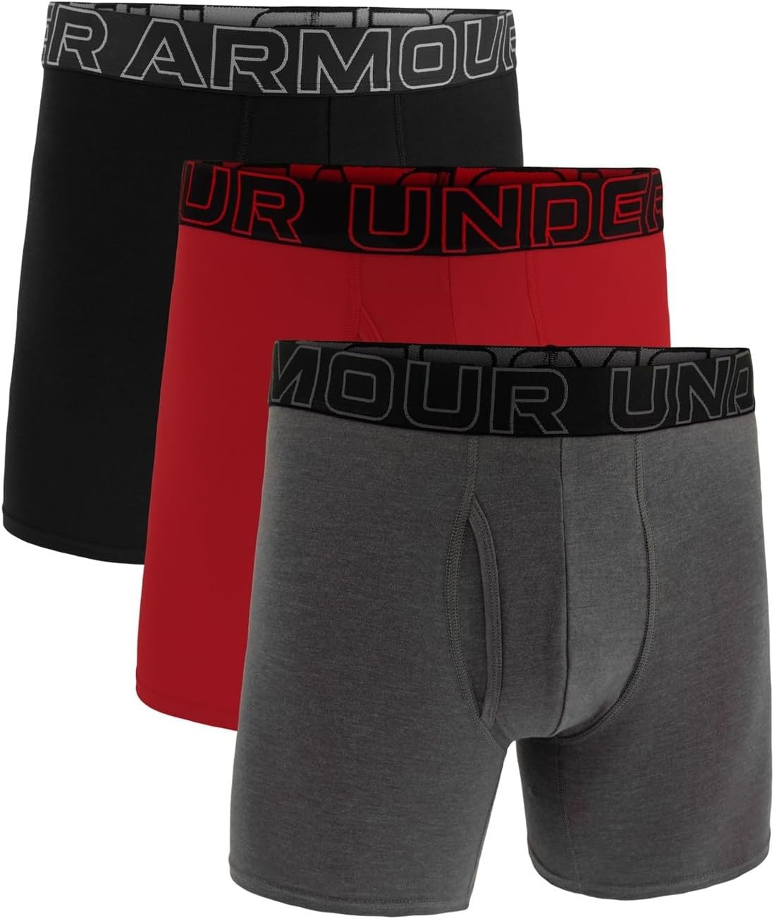 Under Armour Men's 3-Pack Performance Cotton Boxer Brief, 6" Inseam