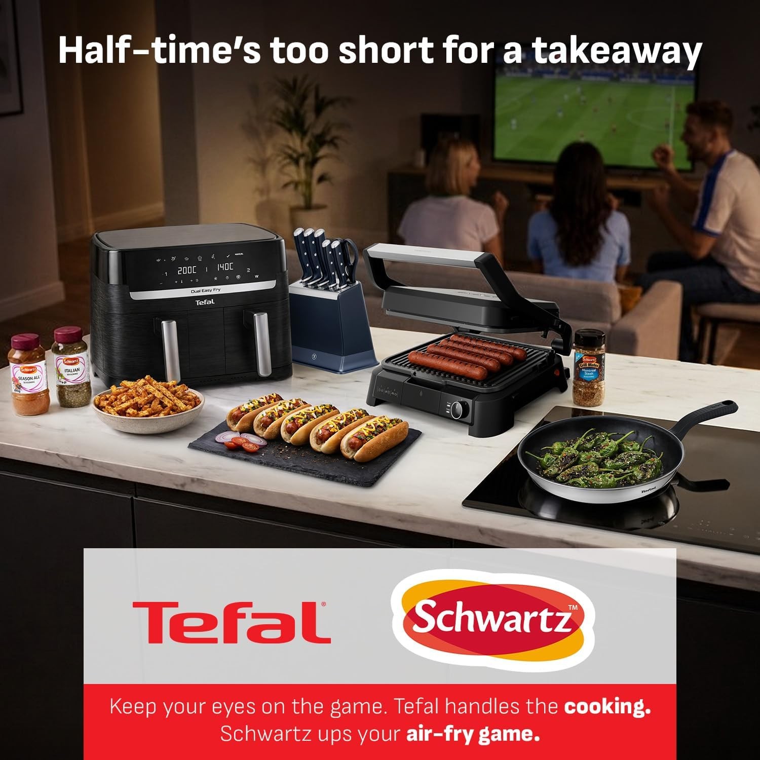 Tefal Easy Fry Max 5L Air Fryer, 10 Auto Programs, Digital, Black, EY245840