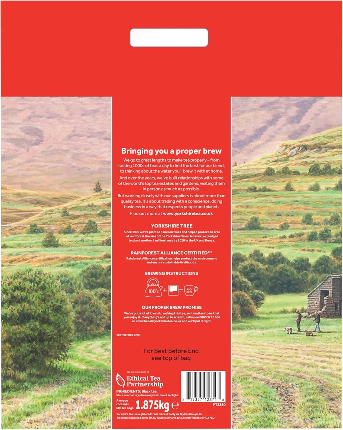 Yorkshire Tea, 600 Tea Bags, 1.875kg, Everyday Black Tea Bags