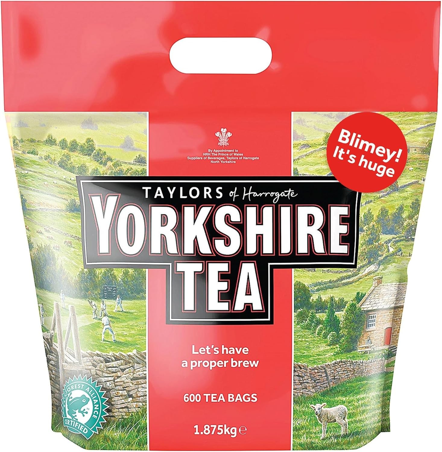 Yorkshire Tea, 600 Tea Bags, 1.875kg, Everyday Black Tea Bags