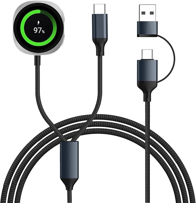 3.94ft Samsung Watch Charger USB C 25W, compatible with phone and Samsung Galaxy Watch Charger, for Galaxy Watches 8/8 Classic/Ultra/7/6/5, supports data transfer, CarPlay & Android Auto