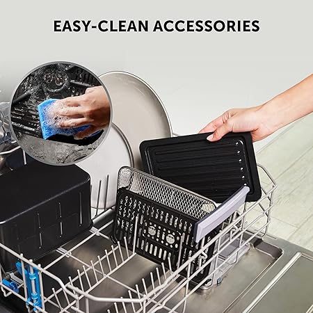 Breville Halo Flexi Air Fryer & Large Mesh Tray | Digital Dual Air Fryer Oven | 11L: Serves 10+ | FryBakeGrillRoast & Reheat | 2400 W | Save £65 a Year on Energy Bills* | Black [VDF138]
