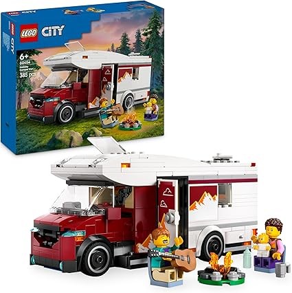 LEGO City Holiday Adventure Camper Van Toy, 60454, for 6+ Year Old Boys & Girls, Includes 3 Minifigures & Accessories