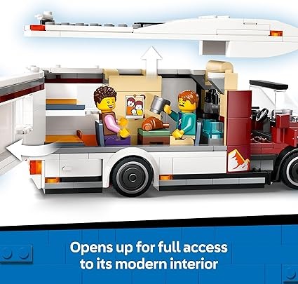 LEGO City Holiday Adventure Camper Van Toy, 60454, for 6+ Year Old Boys & Girls, Includes 3 Minifigures & Accessories