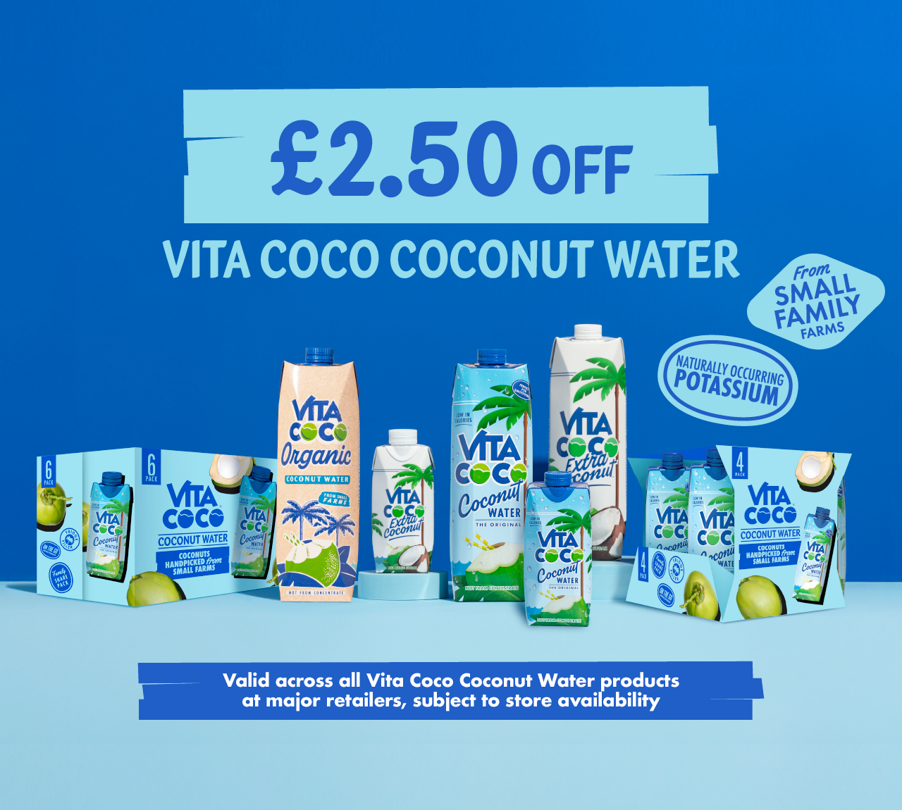 Get £2.50 off ANY Vita Coco Coconut Water product