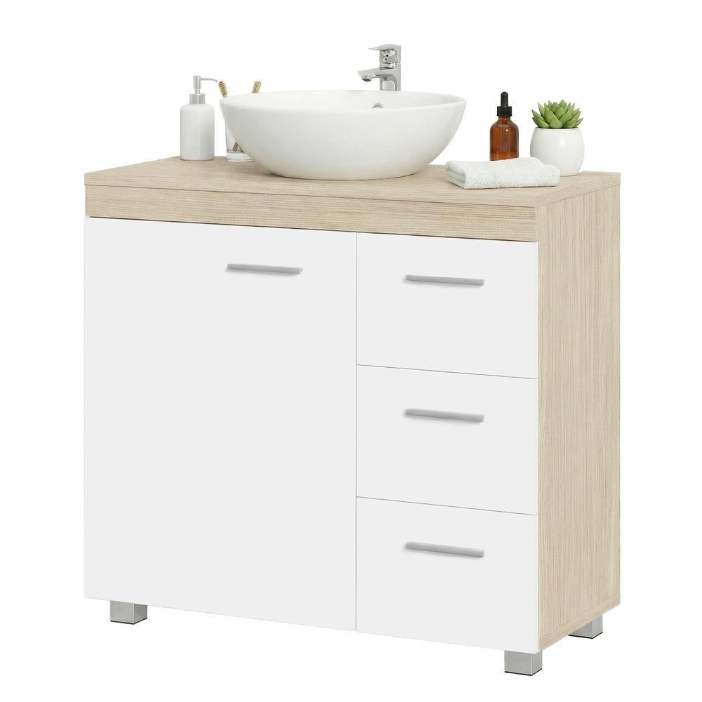 Vasagle Under-Sink Bathroom Cabinet, 30 x 70 x 64 cm, Cloud White