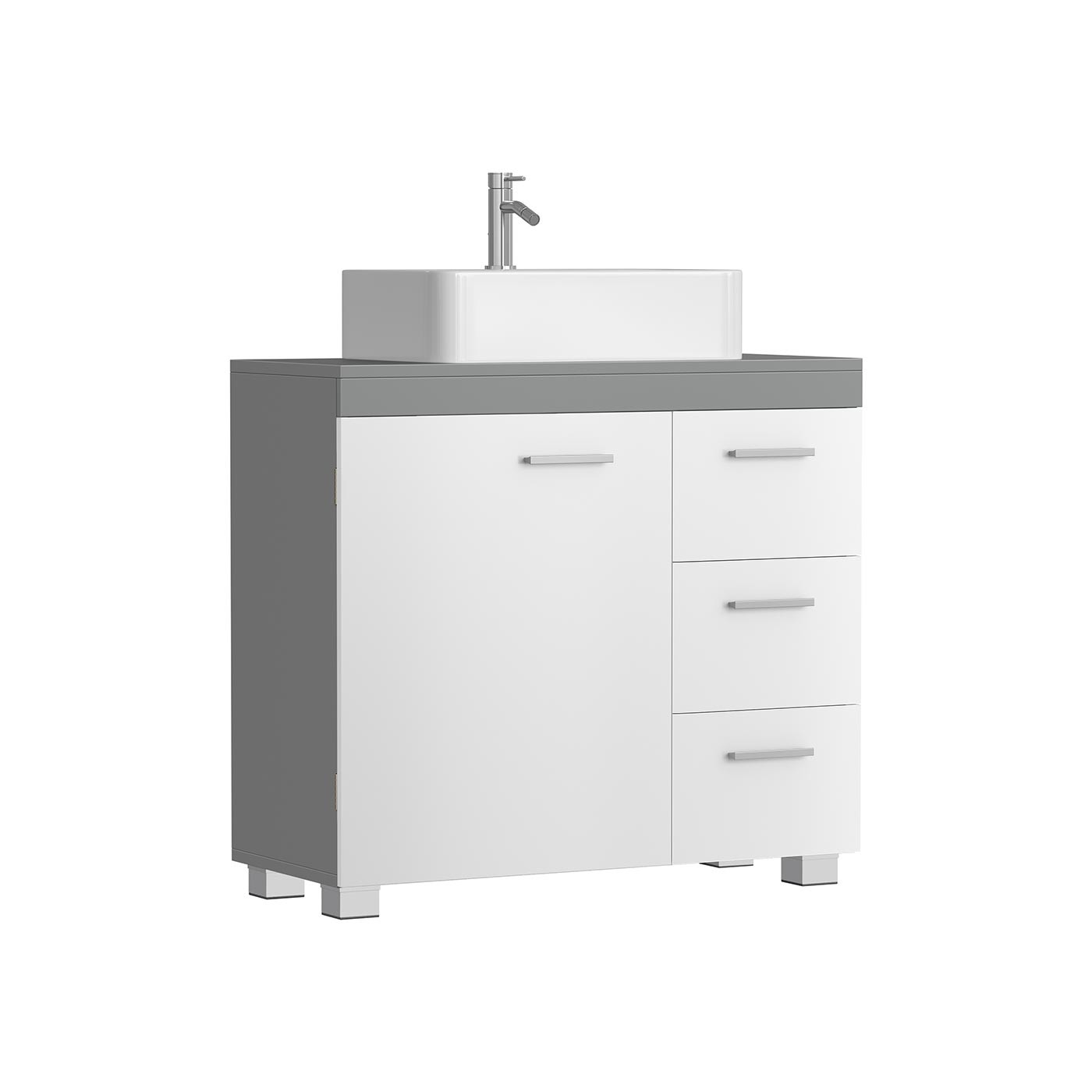 Vasagle Under-Sink Bathroom Cabinet, 30 x 70 x 64 cm, Cloud White