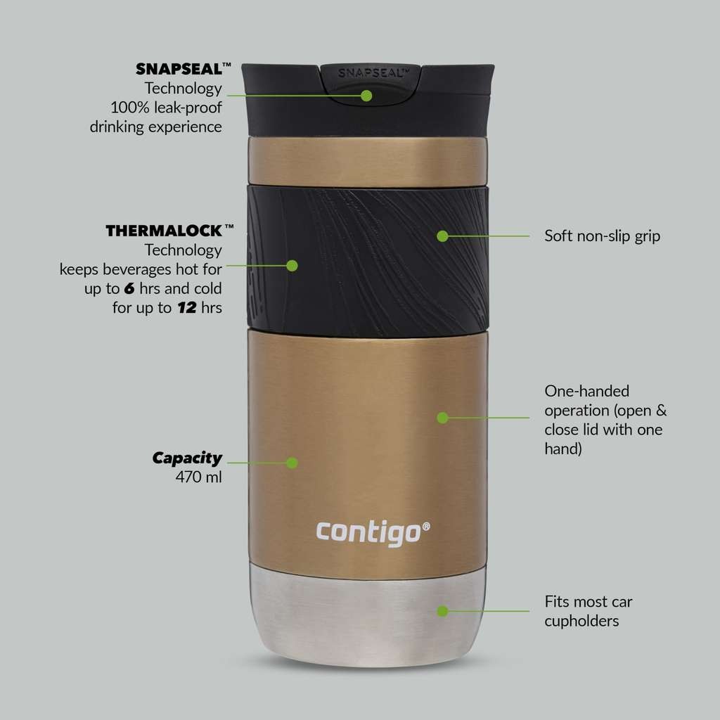 Contigo Byron 2.0 SNAPSEAL travel mug, 470ml, in Chardonnay