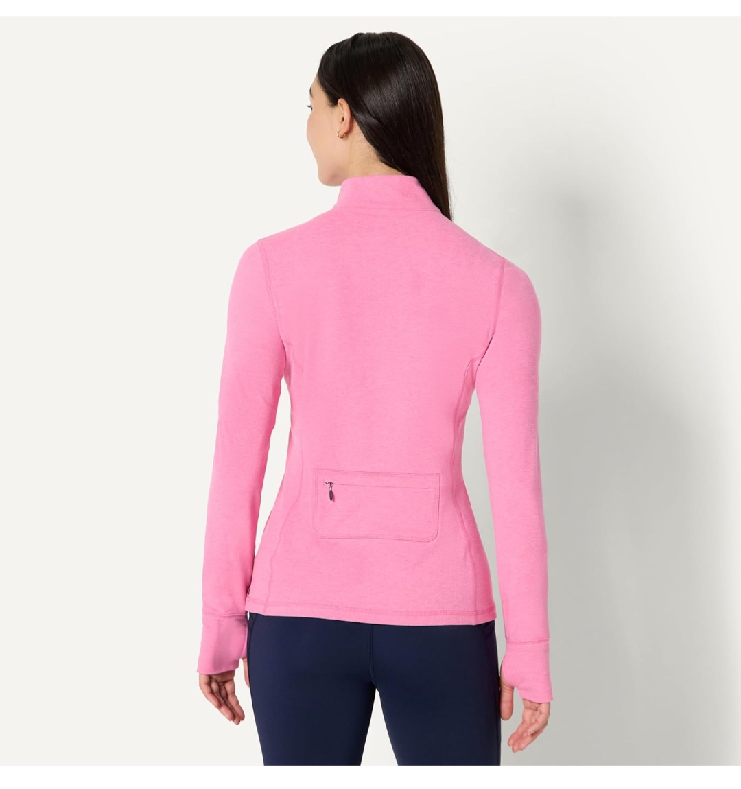 Amazon Essentials Women's Athletic Soft Performance Lightweight Quarter-Zip Long-Sleeve Workout Top, Pink Space Dye, XS