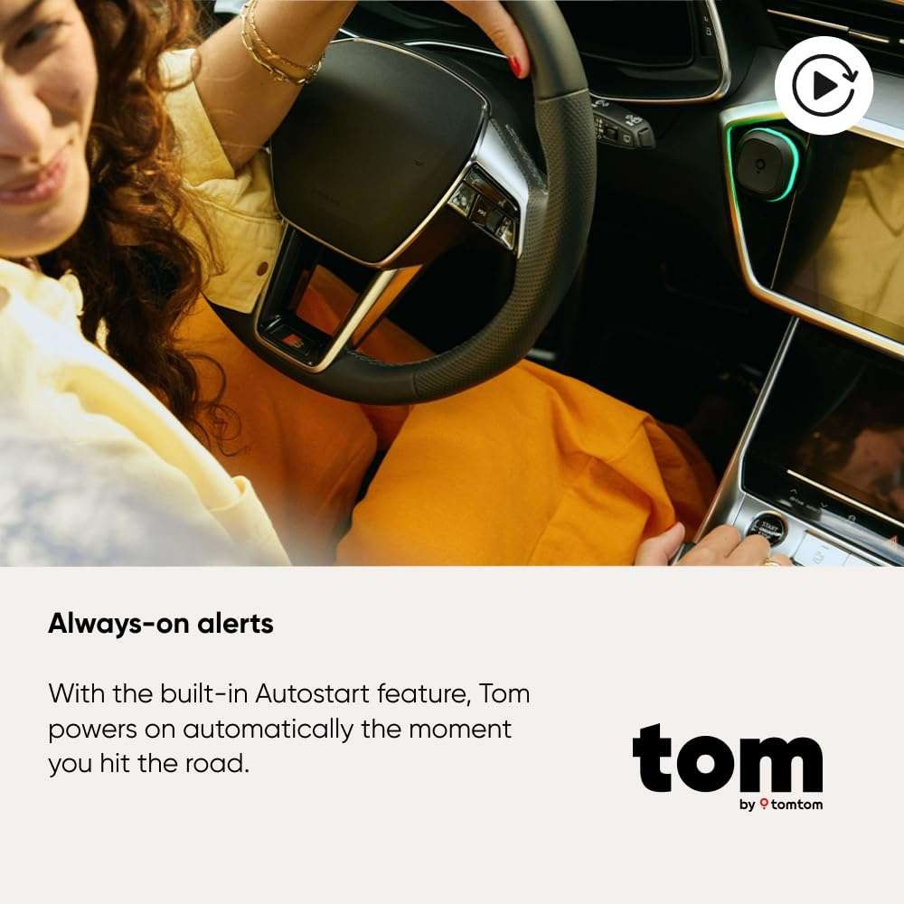 TomTom speed camera detector with Mar 26 software. Covers cameras, traffic, hazards, speed limits