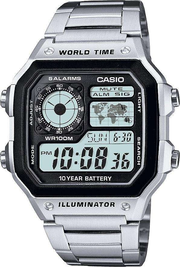 Casio Illuminator stainless steel watch, free Click & Collect