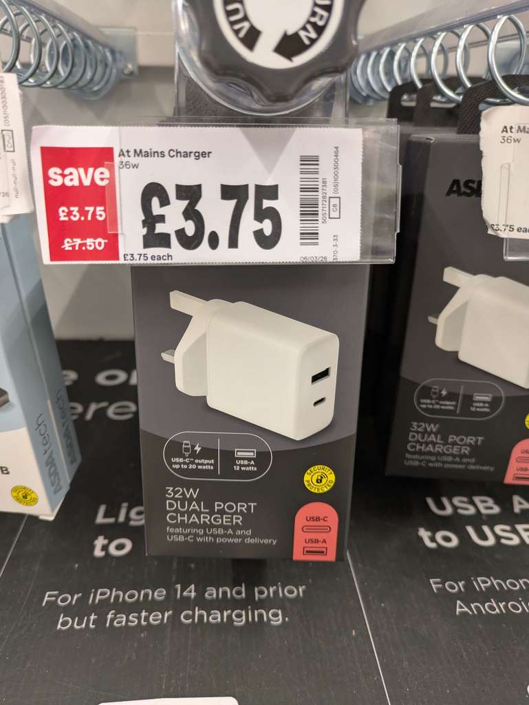 Asda Tech 32W Dual Port Charger spotted in Morley