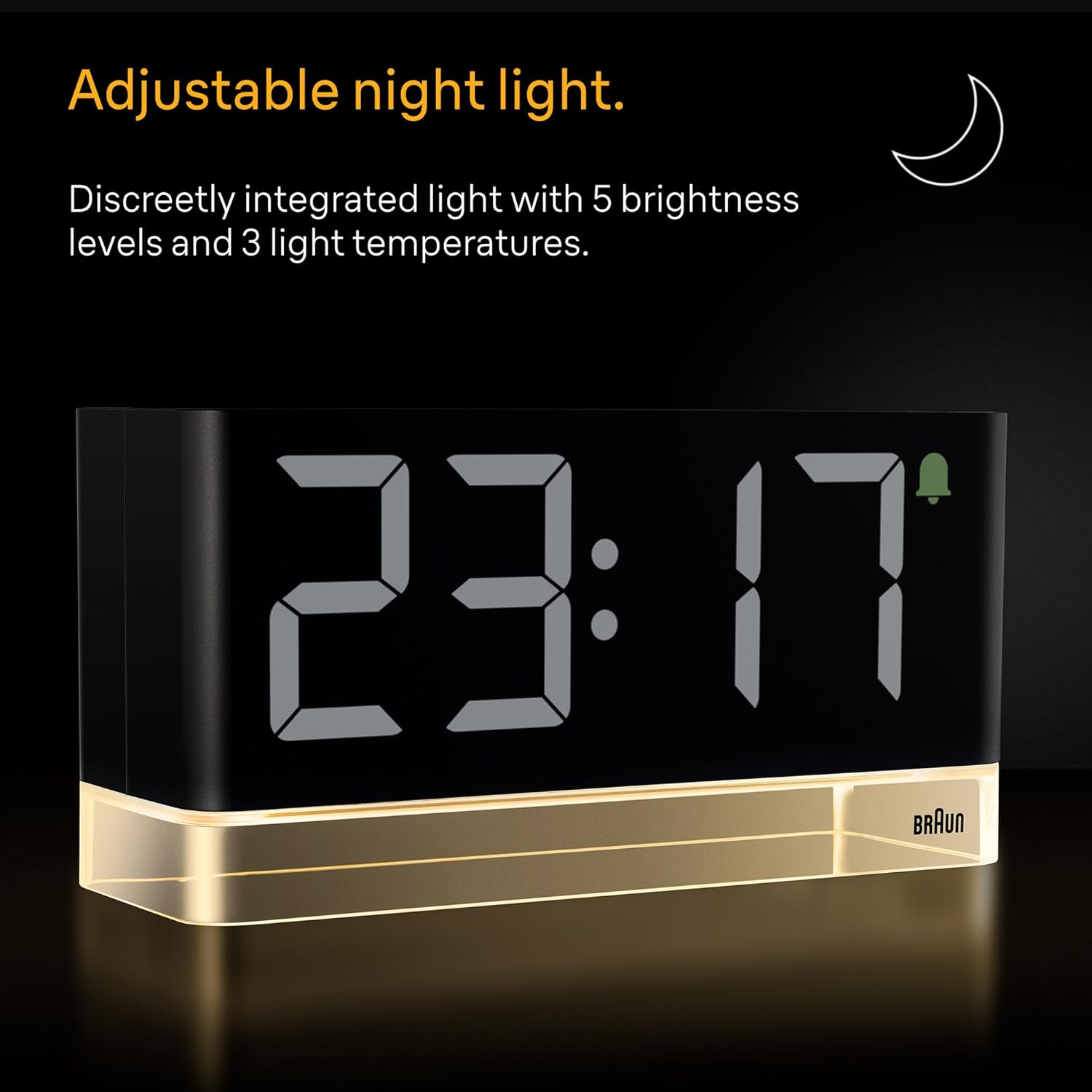 Braun Digital Alarm Clock with Extra Large LED Display