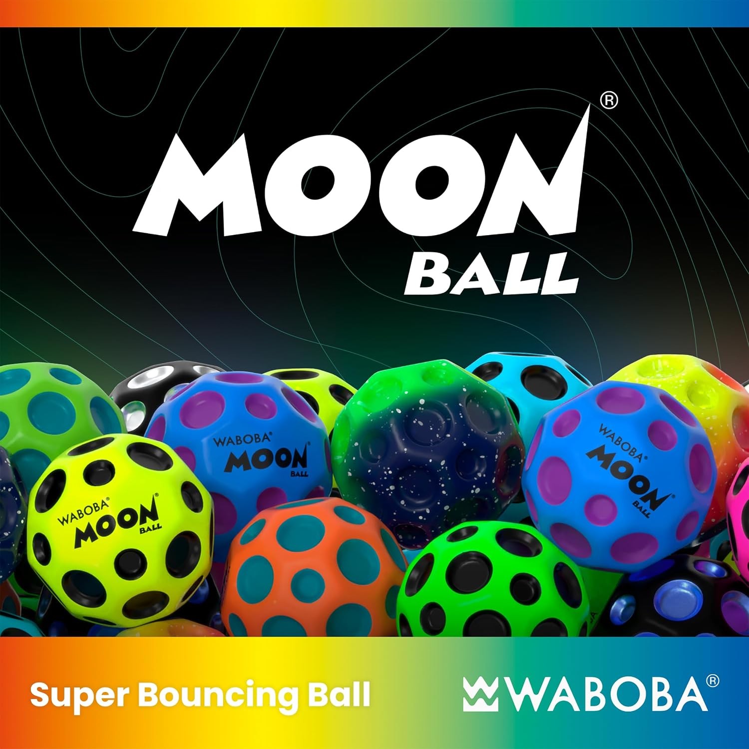 Waboba Moonshine Ball, Light Up Moon, Glow In The Dark, Blue, 60x60x60 mm