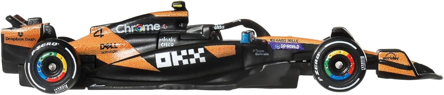 Hot Wheels 1:64 Premium Die-Cast McLaren Lando Norris #4 F1 Toy Car, JKD88