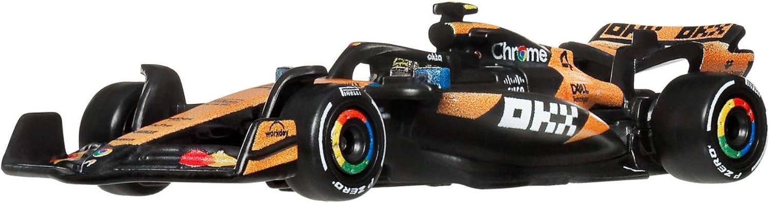 Hot Wheels 1:64 Premium Die-Cast McLaren Lando Norris #4 F1 Toy Car, JKD88