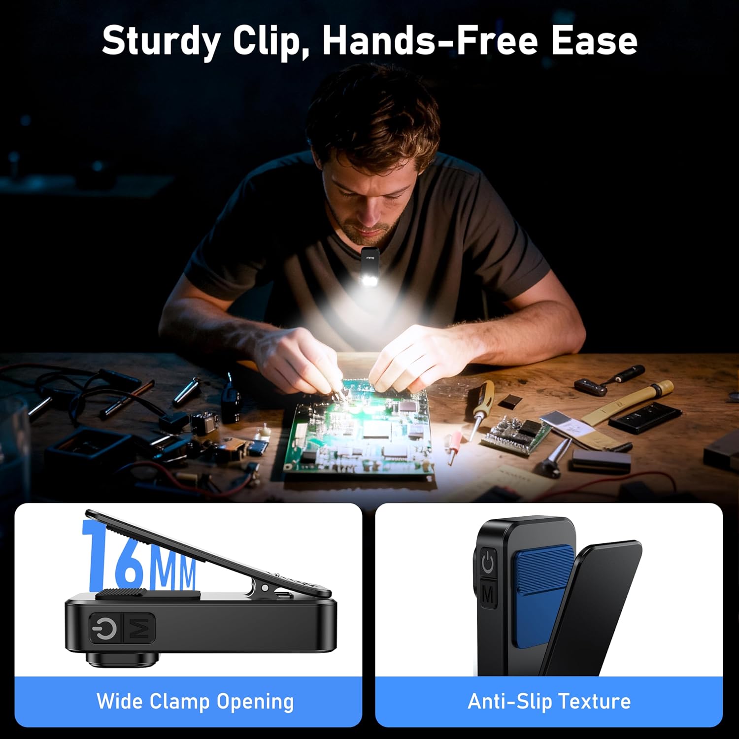 Blukar LED Torch Rechargeable, 800L Super Bright EDC Mini Clip on Torch