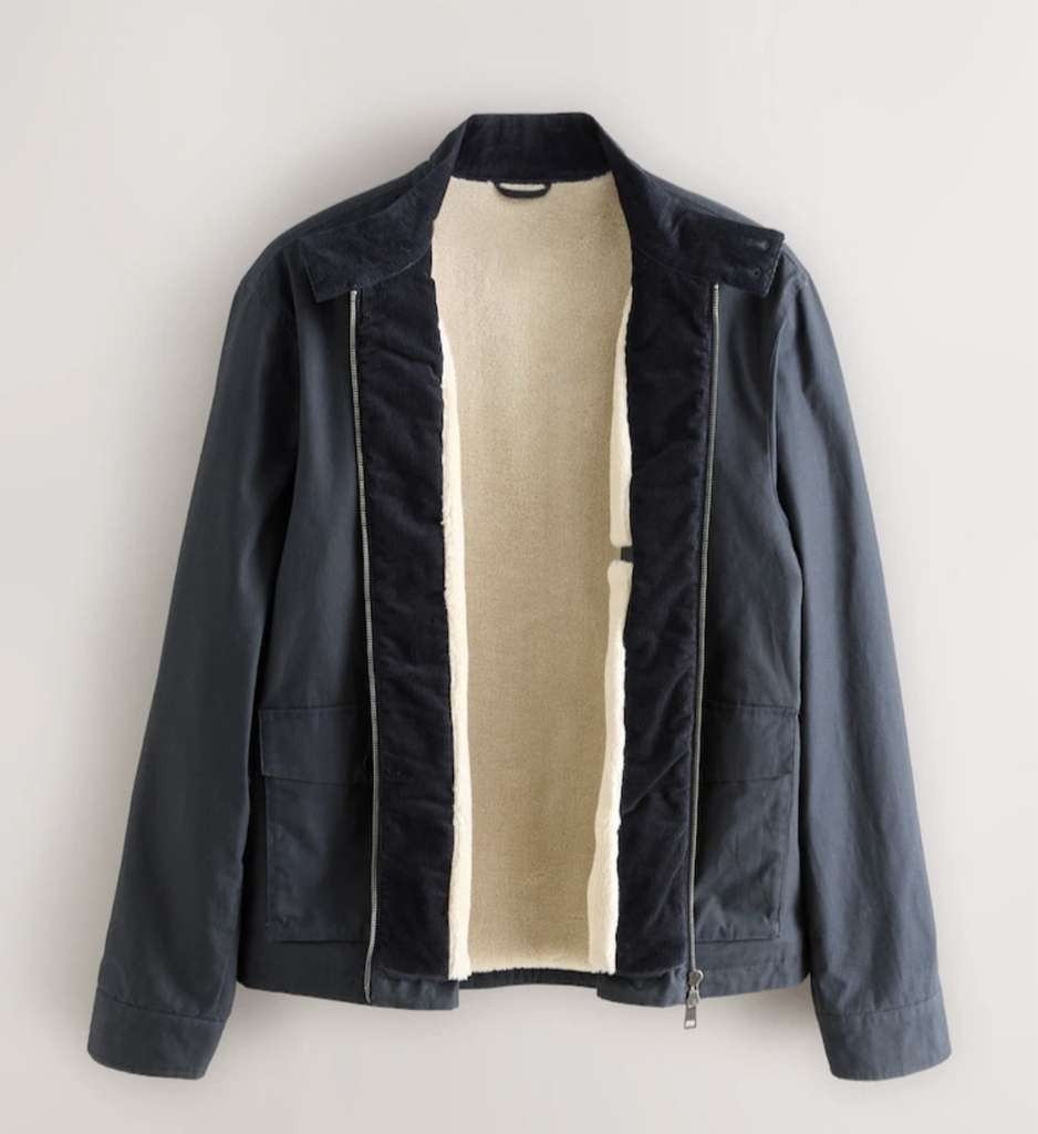 Borg Lined Shower Resistant Harrington Jacket, Navy, XS, L, 2XL, Red £28, Sizes XS to 4XL, Free C&C
