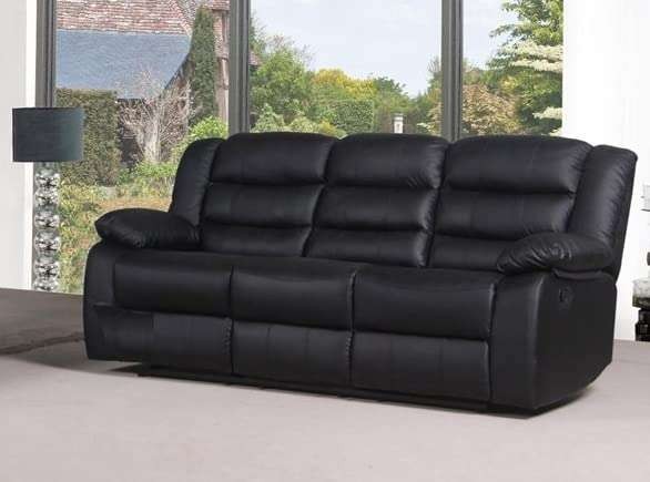 MNS PU Leather Recliner Sofa, 3+2 Seater, Black at My New Sofa