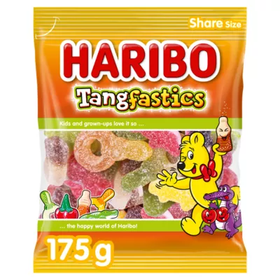 Haribo Tangfastics Fruit & Cola Flavour Fizzy Jelly Sweets Sharing Bag 175g