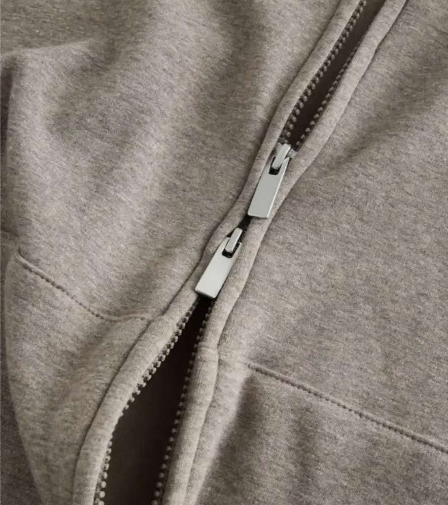 Next Men's Stone Neutral Velour Lined Zip Through Hoodie, Sizes S to 2XL, Free C&C