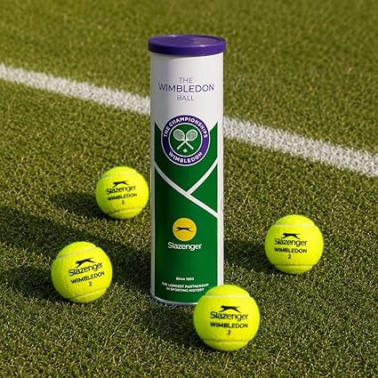 Slazenger Dunlop Wimbledon tennis ball, official Wimbledon tennis ball, ITF approved, metal box (4 balls)
