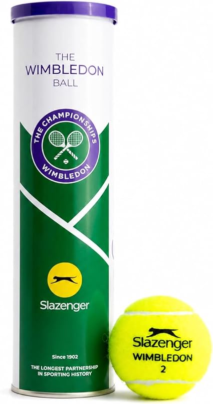 Slazenger Dunlop Wimbledon tennis ball, official Wimbledon tennis ball, ITF approved, metal box (4 balls)