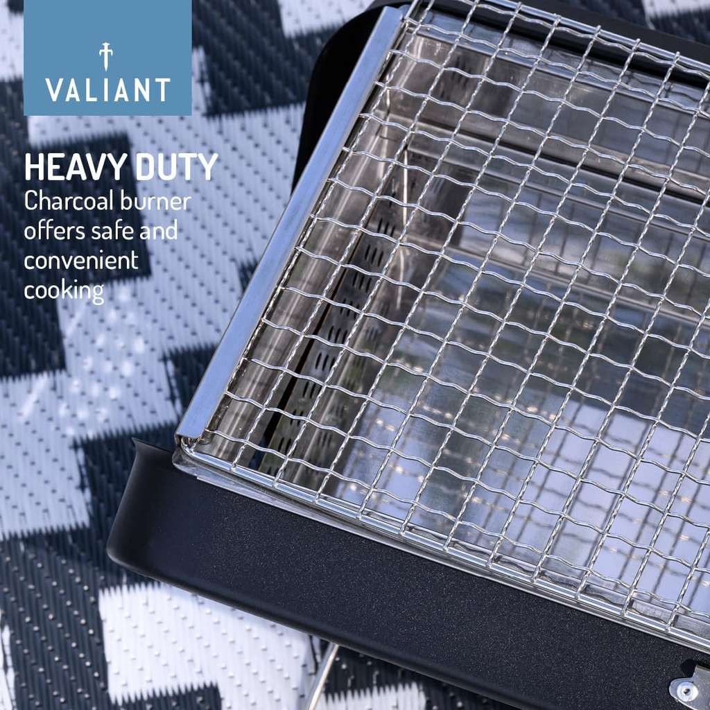 Valiant Portable Folding BBQ, black, handy for picnics and camping