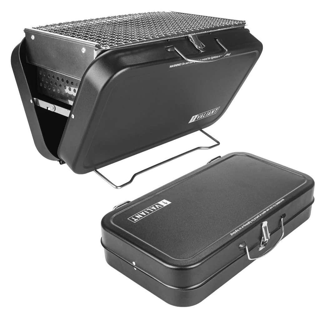 Valiant Portable Folding BBQ, black, handy for picnics and camping