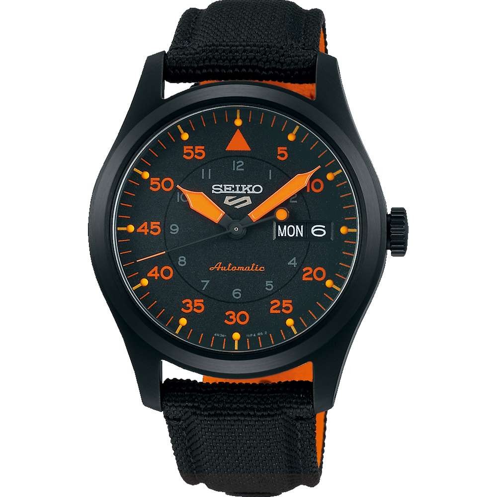Seiko 5 Sports 'Flieger' automatic black strap watch SRPH33K1