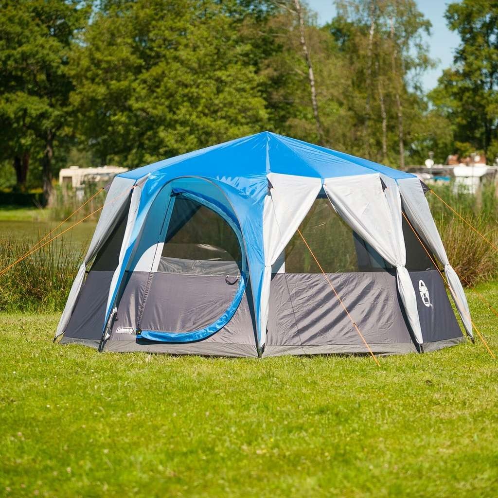 Coleman Octagon Blue 8 person tent, good deal at checkout