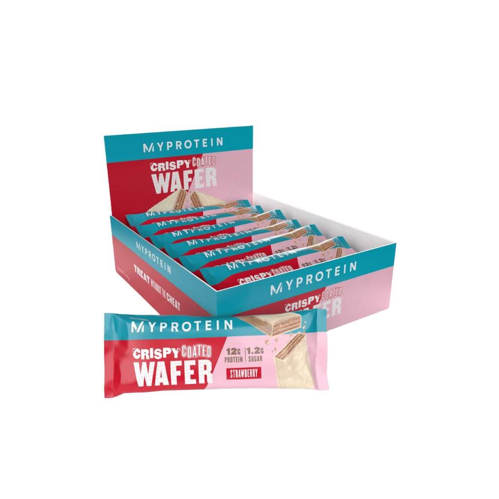 MyProtein Crispy Coated Wafers, Strawberry or Salted Caramel 12x40g. BBE 01/06/2026