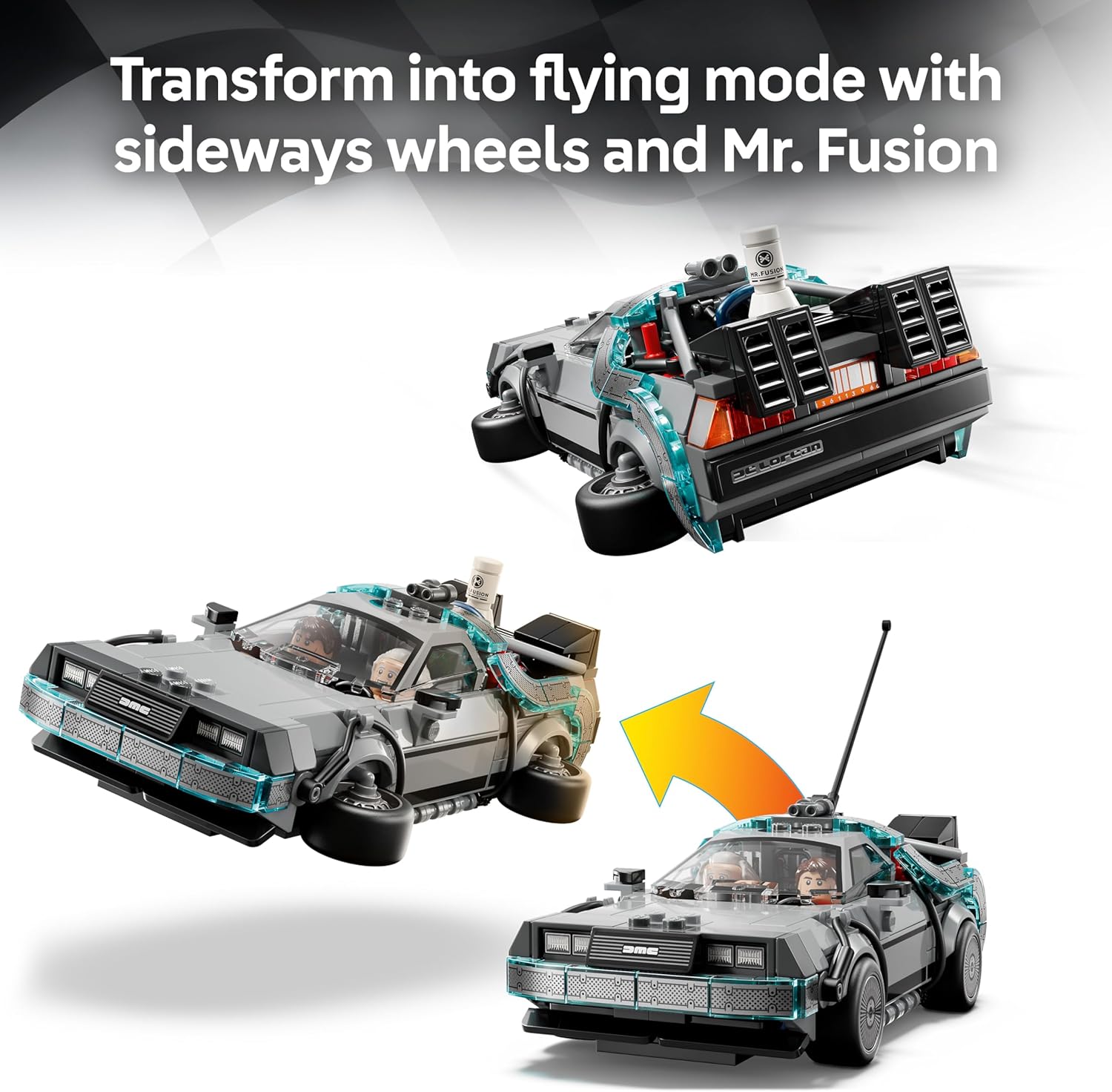 LEGO Speed Champions Time Machine from Back to the Future Toy - Car Model Kit w/Doc Brown & Marty McFly Minifigures - Gift for 9+ Year Old Boys, Girls & Movie Fans - 77256