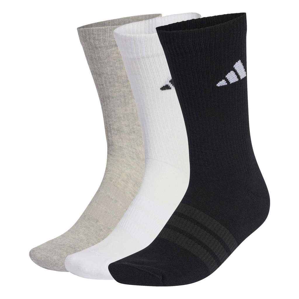 Adidas Men's Cushioned Sportswear Crew Socks, 3 pairs in Medium Grey Heather/White/Black