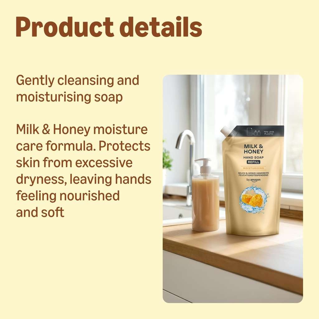 by Amazon Hand Soap Refill, M&H/Olive. 2x1L £3.06 S&S, or 8L £10.80 (4x with 10% off)