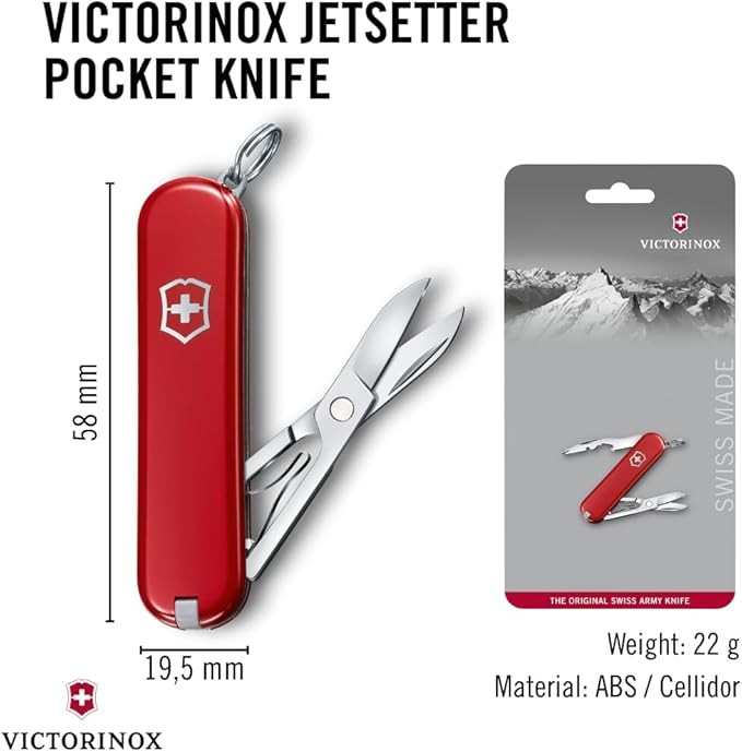 Victorinox Jetsetter Swiss Army Pocket Knife, Small Multi Tool, 7 Functions, Bottle Opener, Phillips Screwdriver 0/1, Magnetic, Scissors