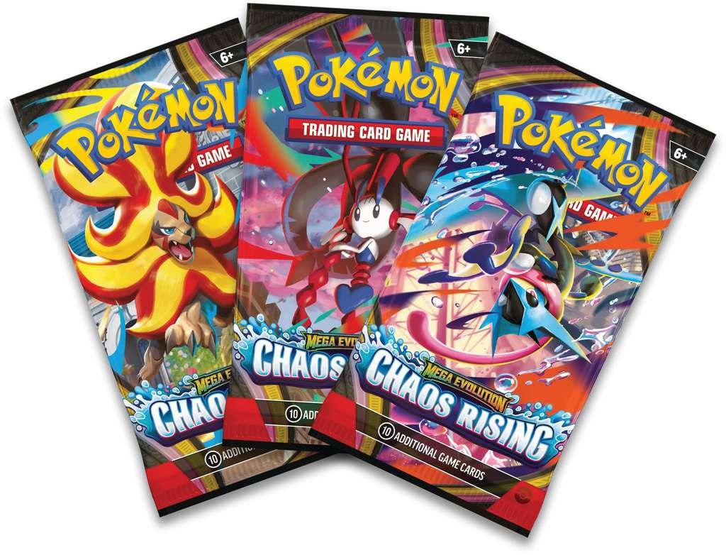 Pokémon TCG: Mega Evolution Chaos Rising Triple Pack (1 foil promo & 3 boosters) pre-order, invite only