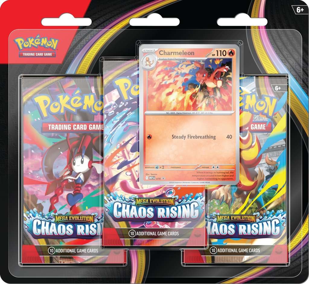 Pokémon TCG: Mega Evolution Chaos Rising Triple Pack (1 foil promo & 3 boosters) pre-order, invite only