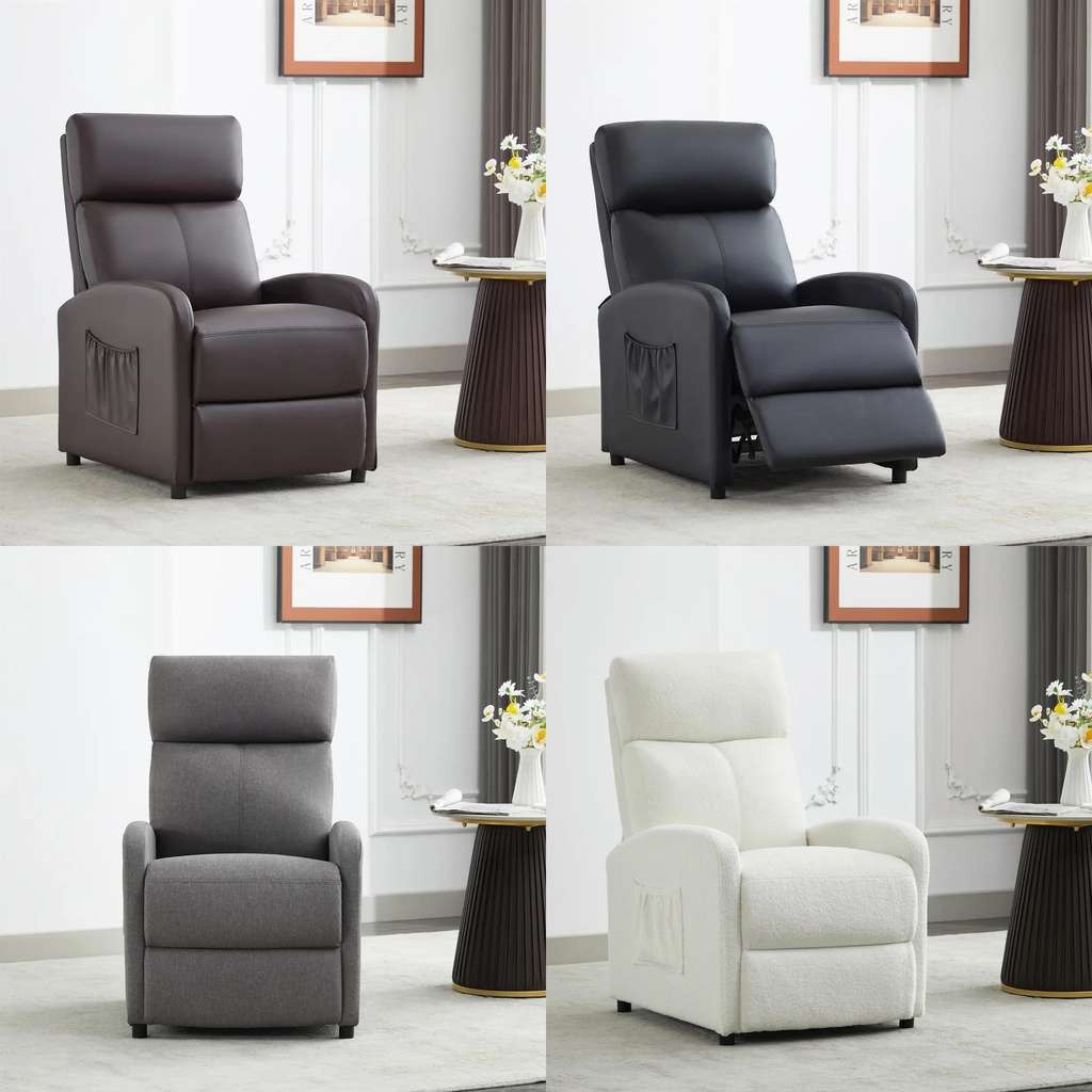 mcc direct Push Back Recliner Chair, lumbar support. Beige, Brown, Black, Grey