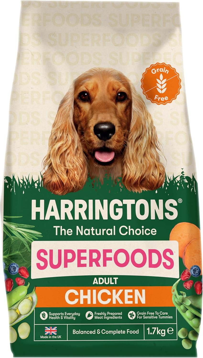 Harringtons Superfoods Complete Grain Free Hypoallergenic Chicken with Veg Dry Adult Dog Food 12kg - Made with All Natural Ingredients