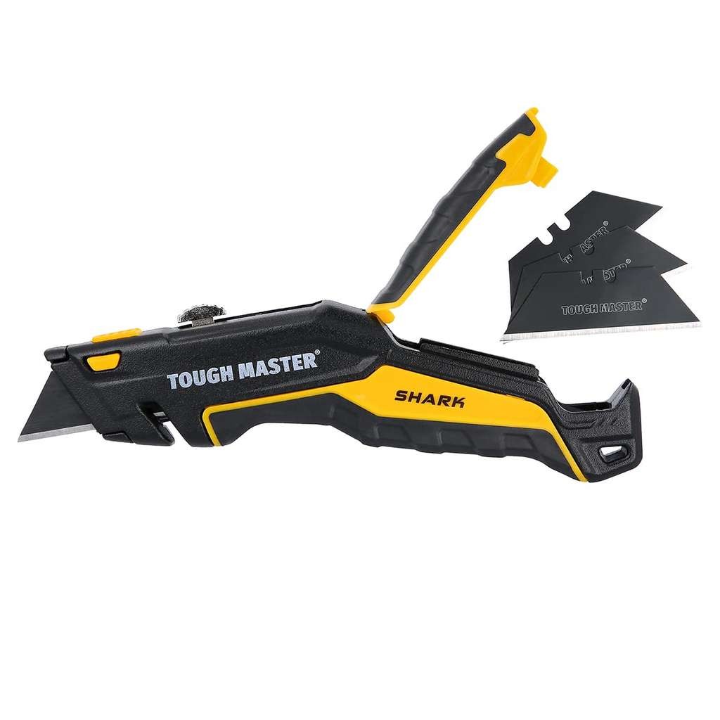 Tough Master Retractable Utility Knife with 4 Piece SK2 Blades