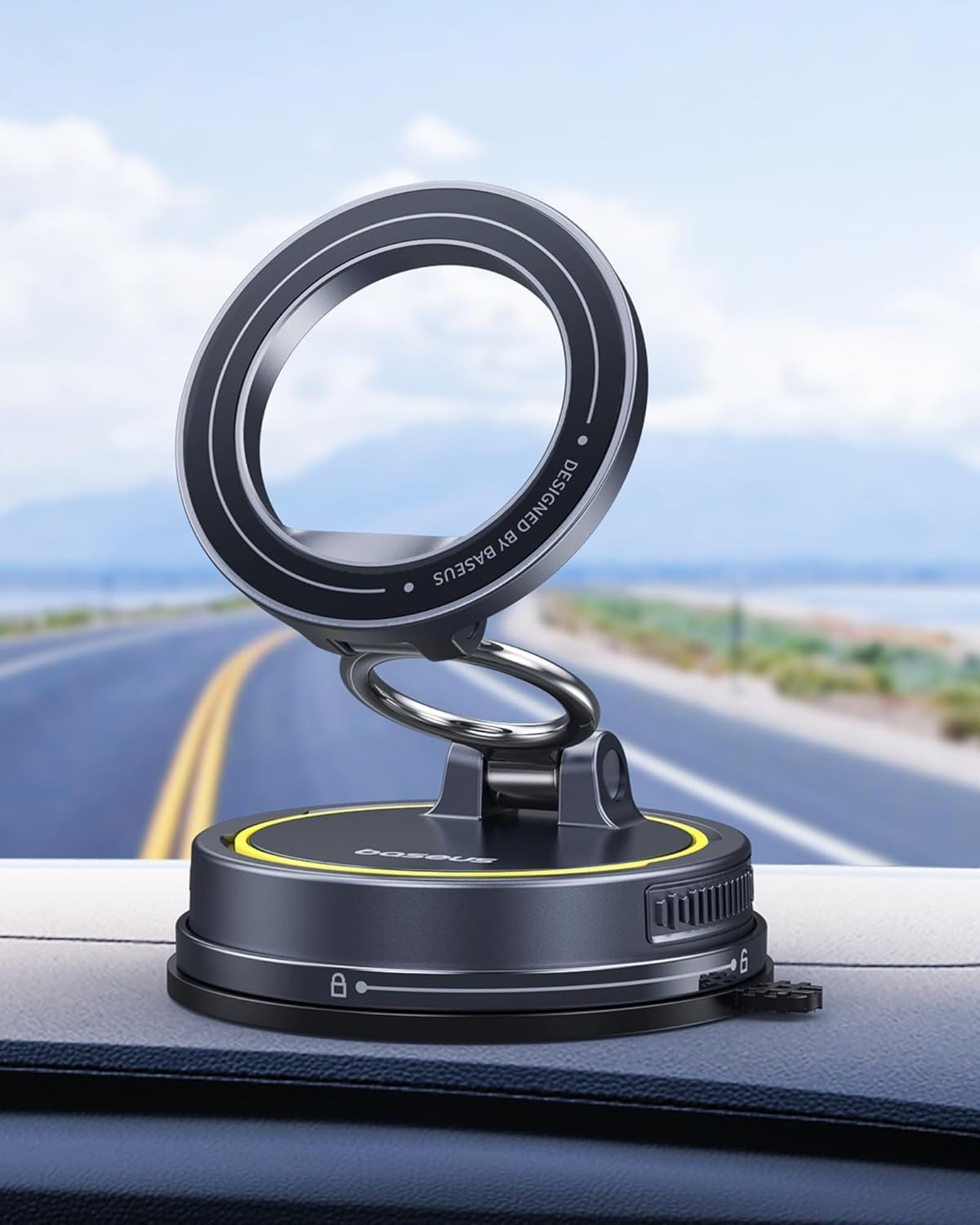 Baseus VC2 Flex Magnetic Car Phone Mount with Vacuum Suction, Dashboard and Windshield