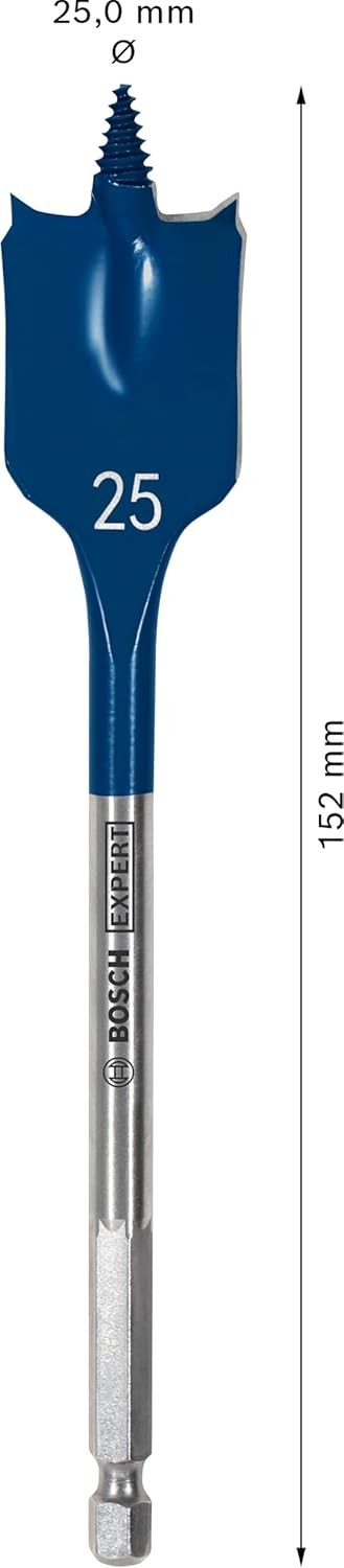 Expert Self Cut Speed Spade Bit, 25mm x 152mm, Hex Shank, 1 Pc