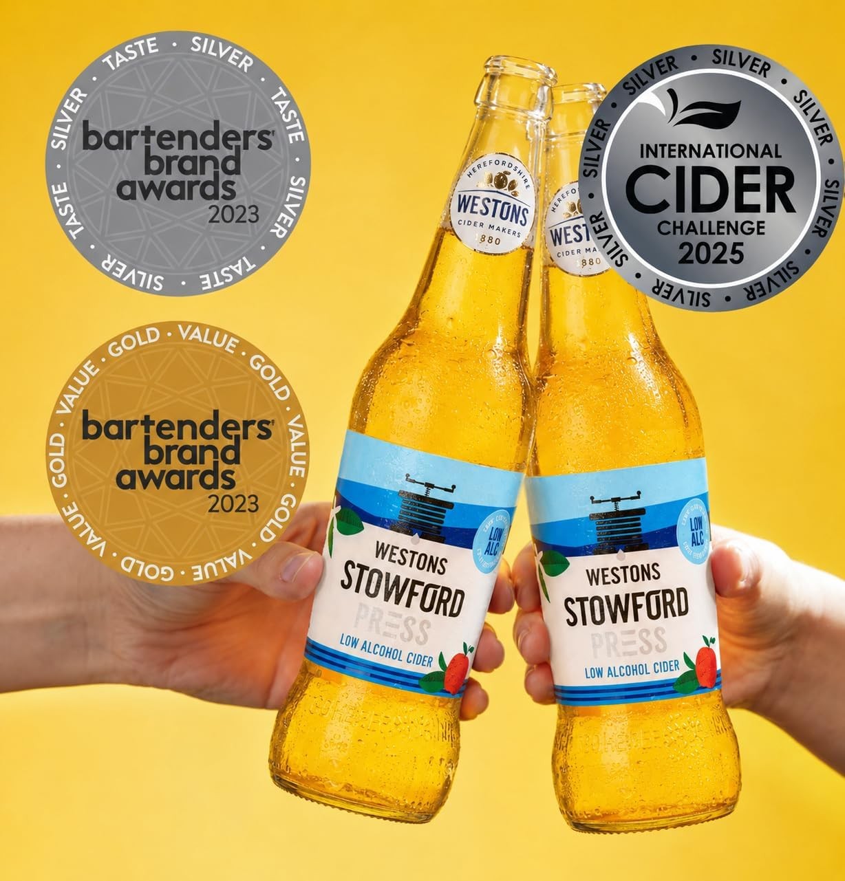 Stowford Press Low Alcohol Cider 8 x 500ml Glass Bottles, 0.5% ABV